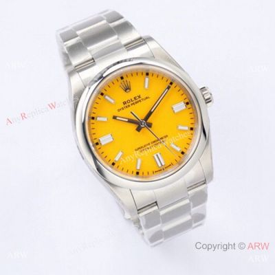 Swiss Grade Replica Rolex Oyster Perpetual 36mm 126000 SS Yellow Dial Watch